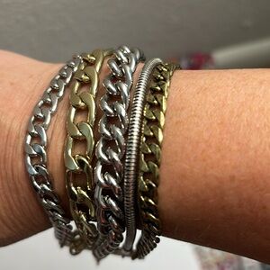 Chic Jenny Bird Silver and Gold Chain Bracelet